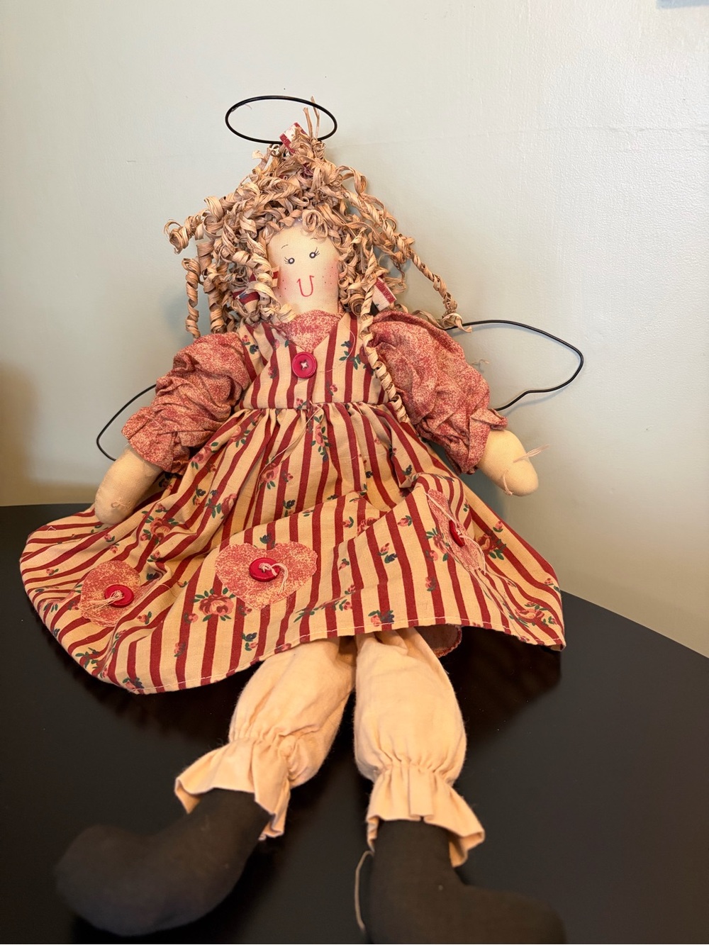 Vintage Handmade Primitive Style Cloth Rag Doll Angel Folk Art Decor